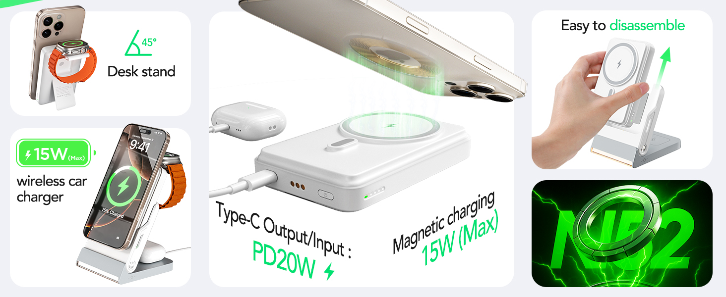 10000mAh Portable Battery Pack for iPhone 17