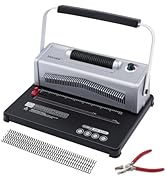 TIANSE Spiral Coil Binding Machine, Manual Book Maker Punch Binder with Electric Coil Inserter, C...