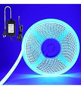 EverBright Blue Led Strip Lights, Waterproof Flexible Led Strip Lights, PCB Black 5M /16.4Ft 5050...