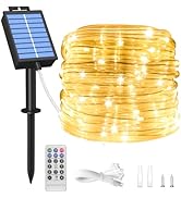 ICRGB Solar Rope Lights Outdoor, 39FT 100 LED Solar Rope Lights,IP67 Waterproof, 8 Modes, Outdoor...