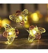 WSgift Honeybee Decorative String Lights, 18.7 Ft 40 LED USB Plug-in Copper Wire Bee Fairy Lights...