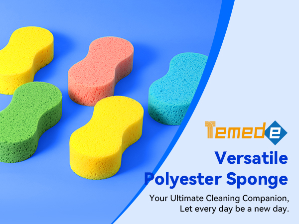 Temede Car Wash Sponge 5pcs, Large All Purpose Sponges for Cleaning