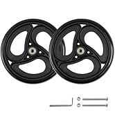 Wealrit 2 Pcs Solid 8 Inch Replacement Wheels for Wheelchairs, Walker, Drive Rollator Parts (Black)