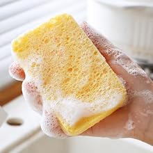 Compressed Cellulose Sponges Non-Scratch Natural Sponge Cleaning Scrub Sponge kitchen Cut-Outs DIY