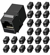 NataLink Cat6 RJ45 Keystone Coupler 25-Pack, Ethernet Coupler Female to Female, Ethernet Cable Ex...