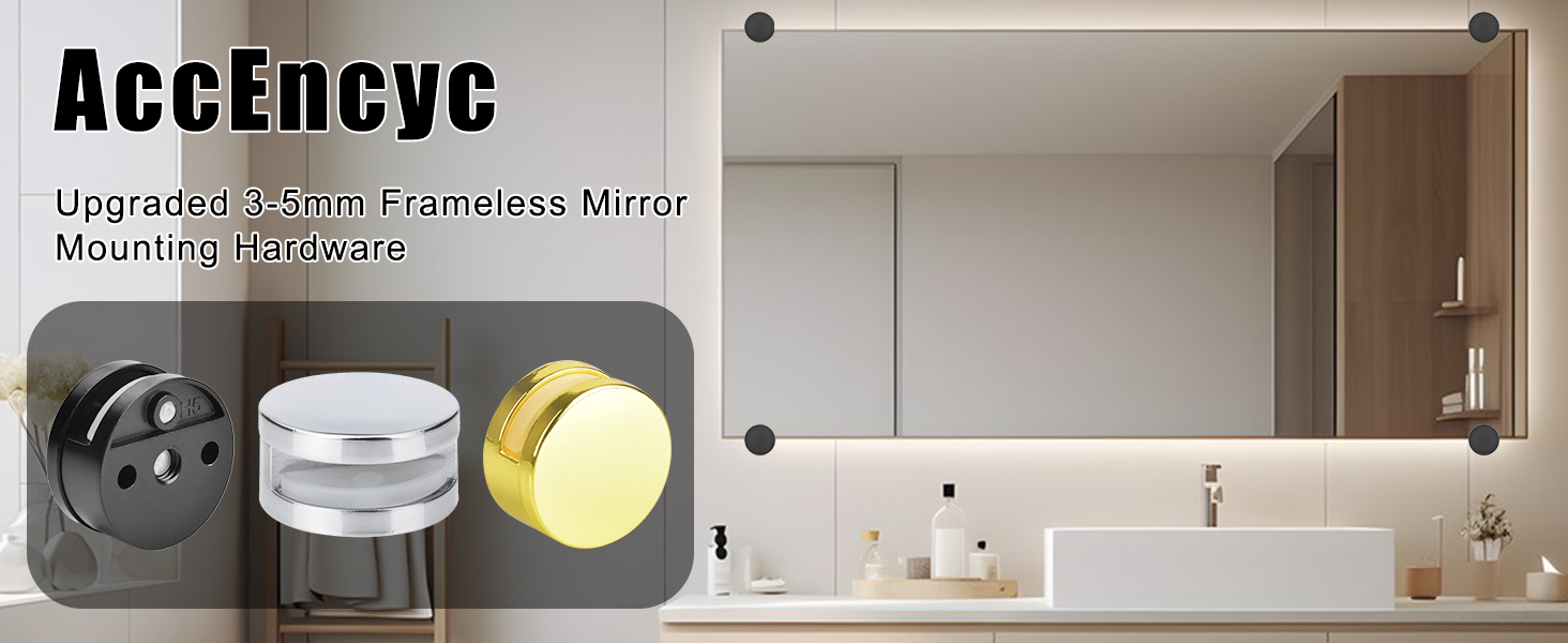 3-5mm Frameless Mirror Mounting Hardware