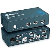 Steetek HDMI KVM Switch Dual Monitor, 4K@60Hz KVM Switch 2 Port, USB 2.0 KVM Switches, 2 Monitor ...