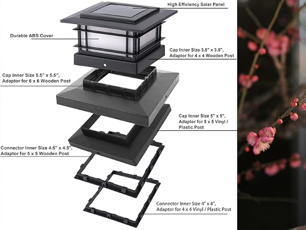 Solar Flame Post Lights