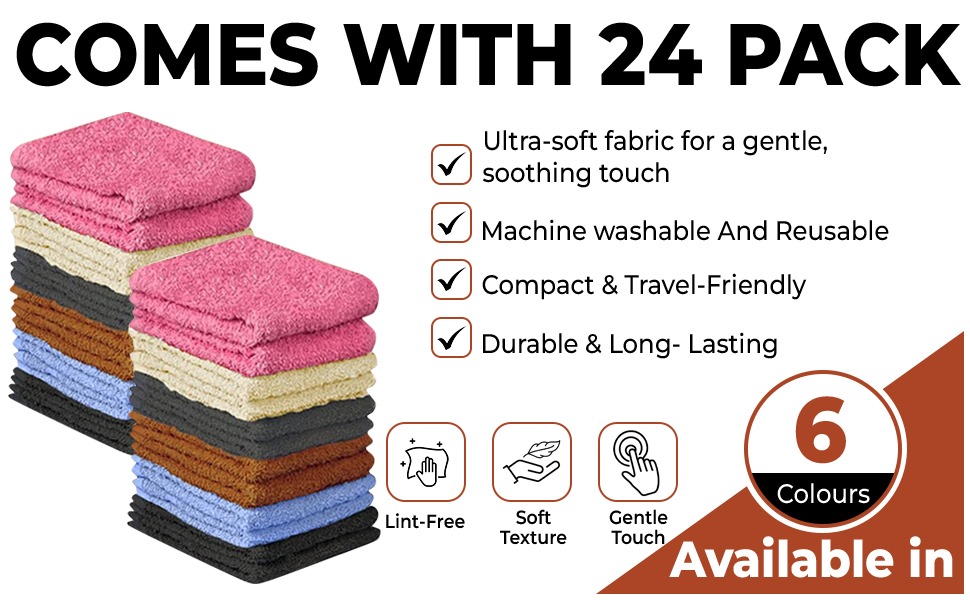 12x12 Multi-Color Towels – Pack of 24