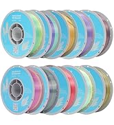 TECSONAR Silk Rainbow PLA 3D Printer Filament Bulk,10Rolls,1KG Spool(2.2lbs) 1.75mm, Multicolor G...