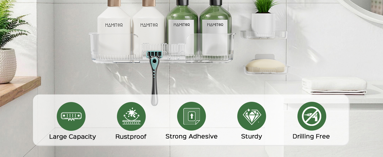 No-Drill Bathroom Organizers