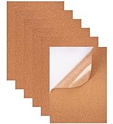 BENECREAT 8 Pack Self-Adhesive Cork Sheets 1mm Thick A4 Rectangle Insulation Cork Backing Sheets ...