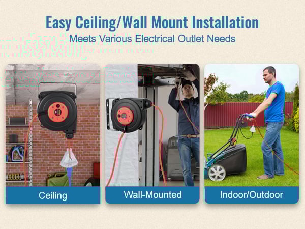 retractable extension cord ceiling mount