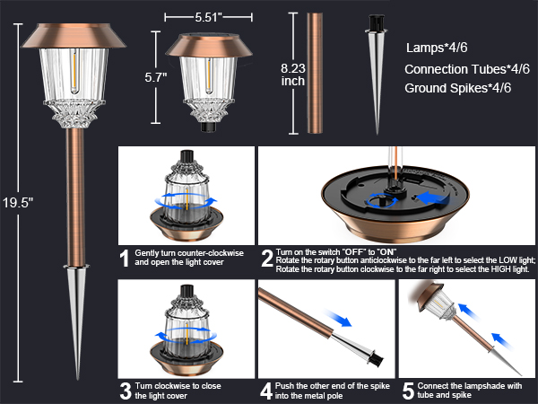 Solar powered outdoor lights