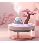 Cute Mini Humidifier, 320ml Pink Cherry Tree Desktop Humidifiers for Bedroom, Portable Small Cool...