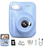 Kids Instant Print Camera, 3.0-Inch HD Screen 32MP Photo Instant Digital Camera Christmas Birthda...