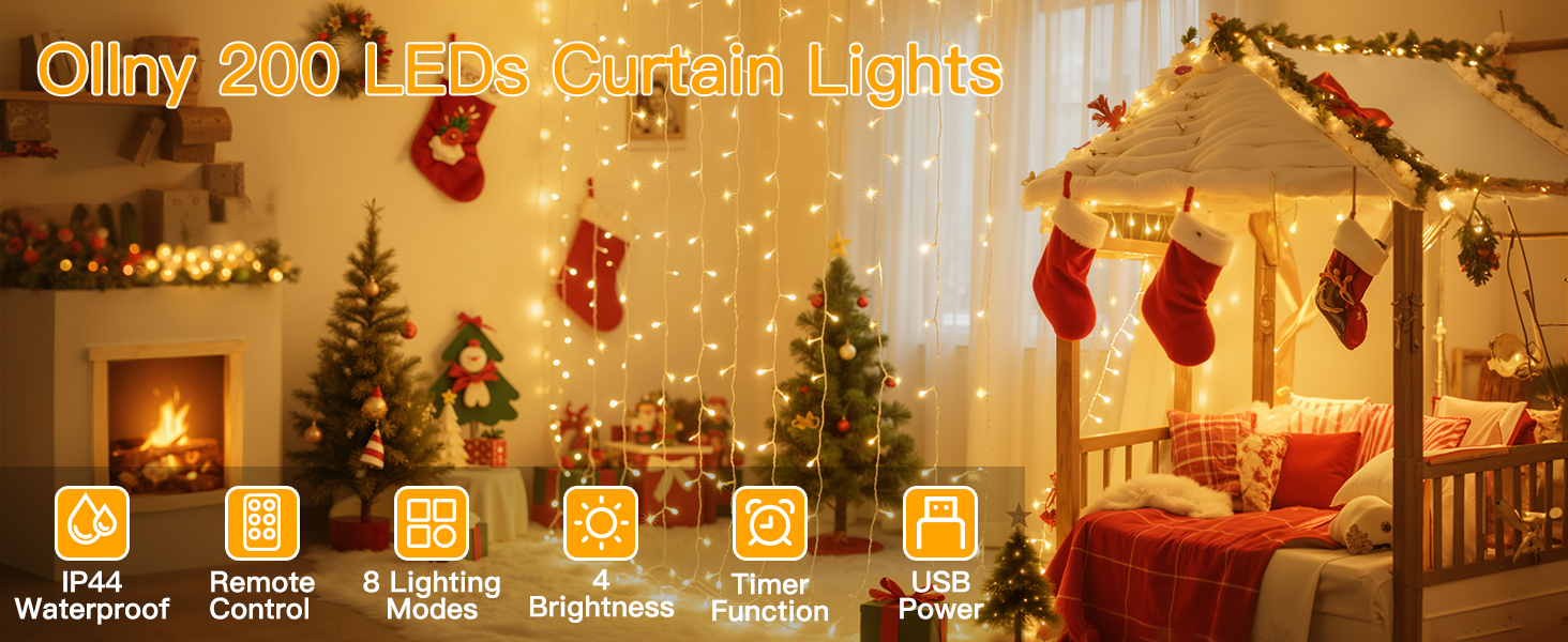 curtain fairy lights for bedroom