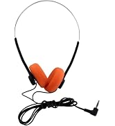 Juroicessry Orange Retro On Ear Headphones, Wired Stereo Headphones,Headphone, Lightweight Portab...