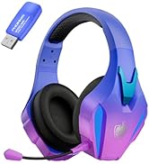 PHOINIKAS Wireless Gaming Headset for PS4 PS5 PC Switch, Wireless 2.4GHz Gaming Headphones with D...