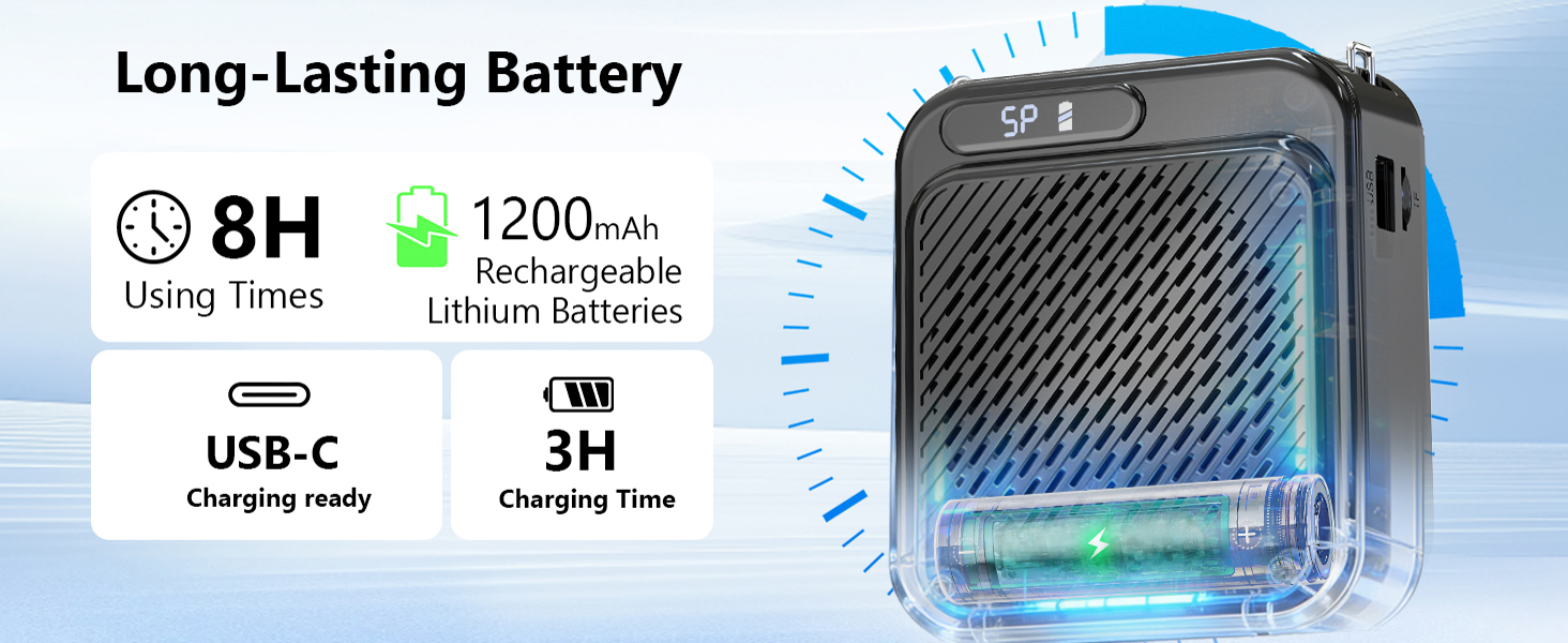 portable microphone and speaker long lasting battery 