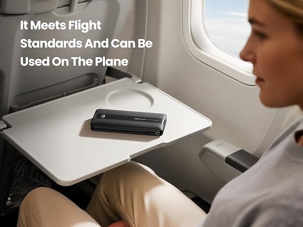 It meets flight standards and can be used on the plane-Black
