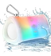 EBODA Bluetooth Shower Speaker, IPX7 Waterproof Portable Wireless Speakers with RGB Light, 2000mA...