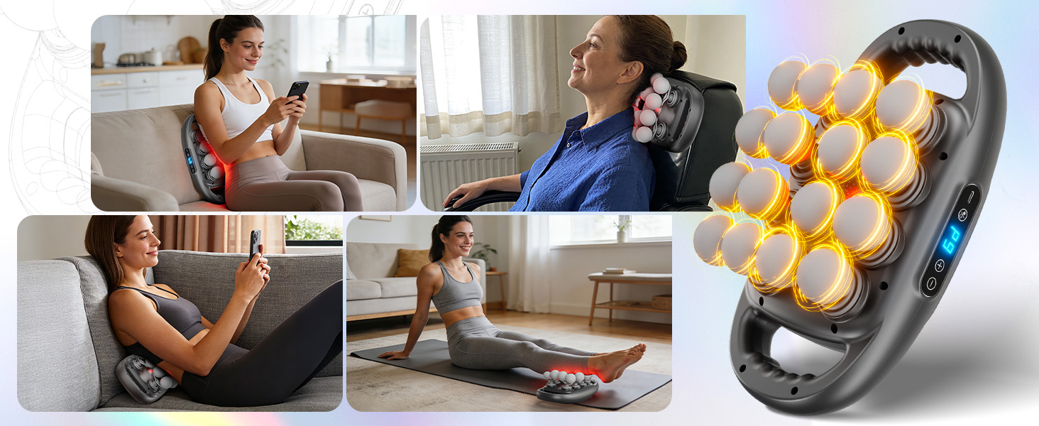 16 Head Massage Gun Deep Tissue Quiet Muscle Massage Gun for Back