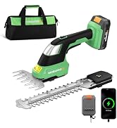 WORKPROX 20V Cordless Grass Shear &amp; Shrubbery Trimmer - 2-in-1 Handheld Electric Grass Trimmer He...