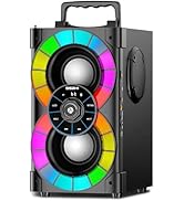 BSZHI Portable Bluetooth Speakers 80W Big Powerful Wireless Stereo Sound Boombox Outdoor Loud TWS...