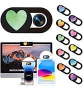 PRESSINART 30Pcs 10 Styles Laptop Camera Cover Heart Webcam Privacy Cover Slide 0.04 Inch Ultra T...