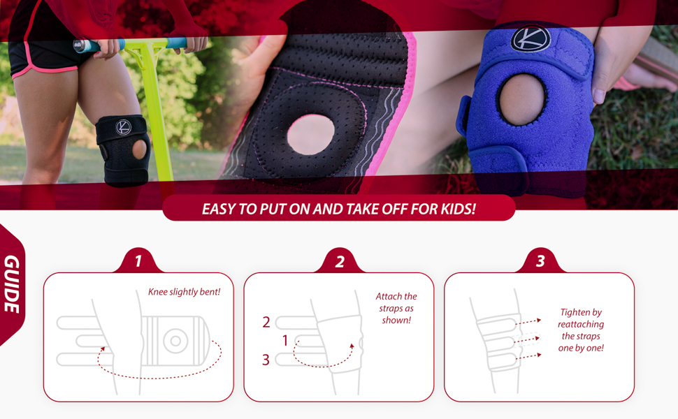KARM Kids Adjustable Knee Brace Girls Boys Kids Children Dancing Sports Workout Sport Football