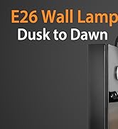 Viugreum Dusk to Dawn Outdoor Wall Lights,E26 Bulb Base , Sensor Porch Lamp, Motion Sensing, Weat...