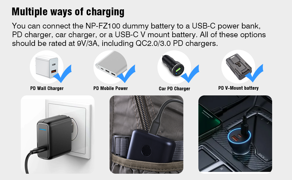 USB C FZ100 dummy battery