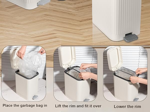 bathroom trash can with lid