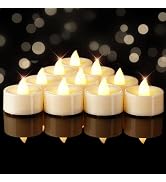 BEICHI Flameless Candles, 24Pack Tea Lights Battery Operated, White Base | No Flickering Long Las...