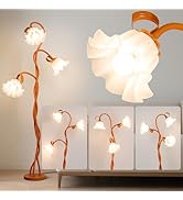 WERFOP Flower Standing Lamp Orange - Retirement Gift for Woman, LED Flower Floor Lamp for Living ...
