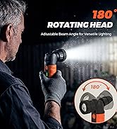 Rechargeable Flashlights High Lumens, LED Flashlight with Zoomable &amp; 180° Swivel Head, 3 Brightne...