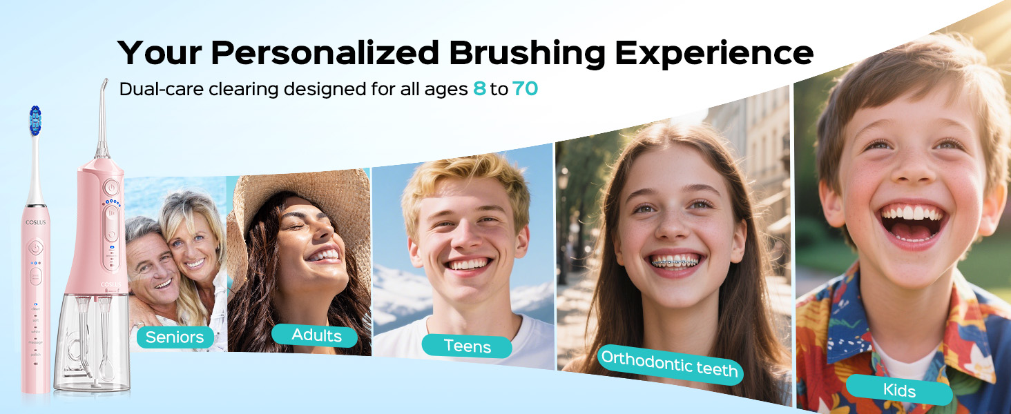 Electric Toothbrush with Water Flosser Combo