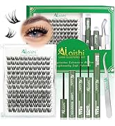 Lash Clusters Kit, DIY 3D Cluster Eyelash Extensions 10-18mm,120pcs Fluffy D Curl Soft Natural La...