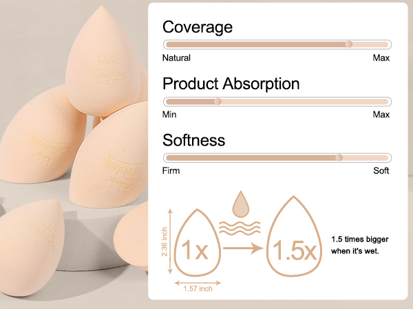 Real Perfection Makeup Sponge Set Blender Sponges Beauty Blenders Beauty Sponges Beige