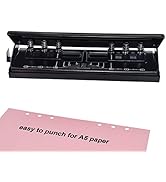 WORKLION Adjustable 6-Hole Punch with Positioning Mark, Daily Paper Puncher for A5 Size Six Ring ...