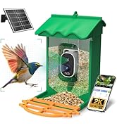 Solar Powered Bird Feeder with Camera - ERUIDI Smart Bird House with AI Identification Squirrel P...