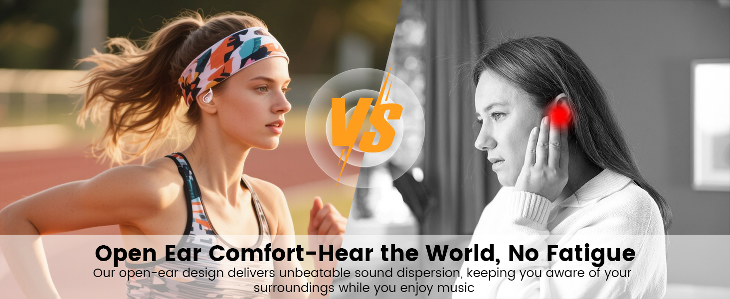 Bluetooth Headphones,Lightweight Over Ear Buds Design for Cycling, Running, Workout