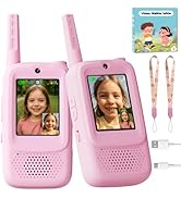Video Walkie Talkies for Kids, 2 Pack Rechargeable Walkie Talkies with Screen, Indoor Outdoor Toy...