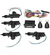 Geevorks Universal Car Keyless Entry System Kit,4PCS 12V Car Door Lock Actuator with Remote,Centr...