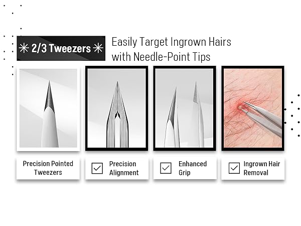 pointed precision ingrown hair tweezers,round tip eyebrow tweezers,splinter tweezers