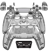 eXtremeRate Full Set Housing Shell with Buttons Touchpad Cover, Clear Black Custom Replacement De...