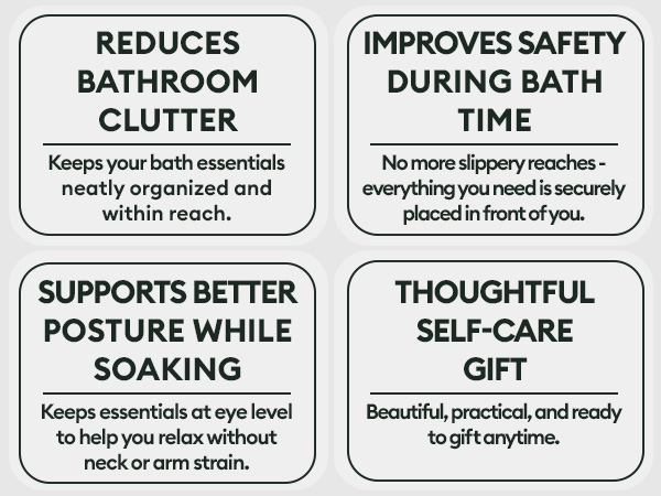 Our premium bathtub tray is made of organic bamboo