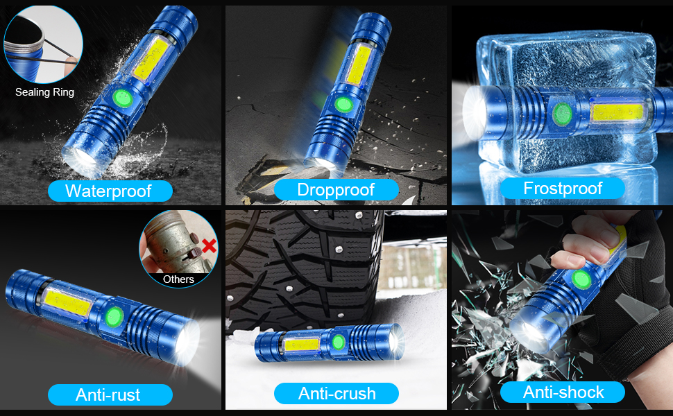 Waterproof flashlights