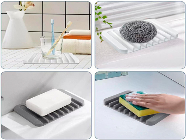 Premium Silicone Soap Holder &amp; Saver for Shower,Bath Tub, Razor, Sponges, Drains Water Very Well